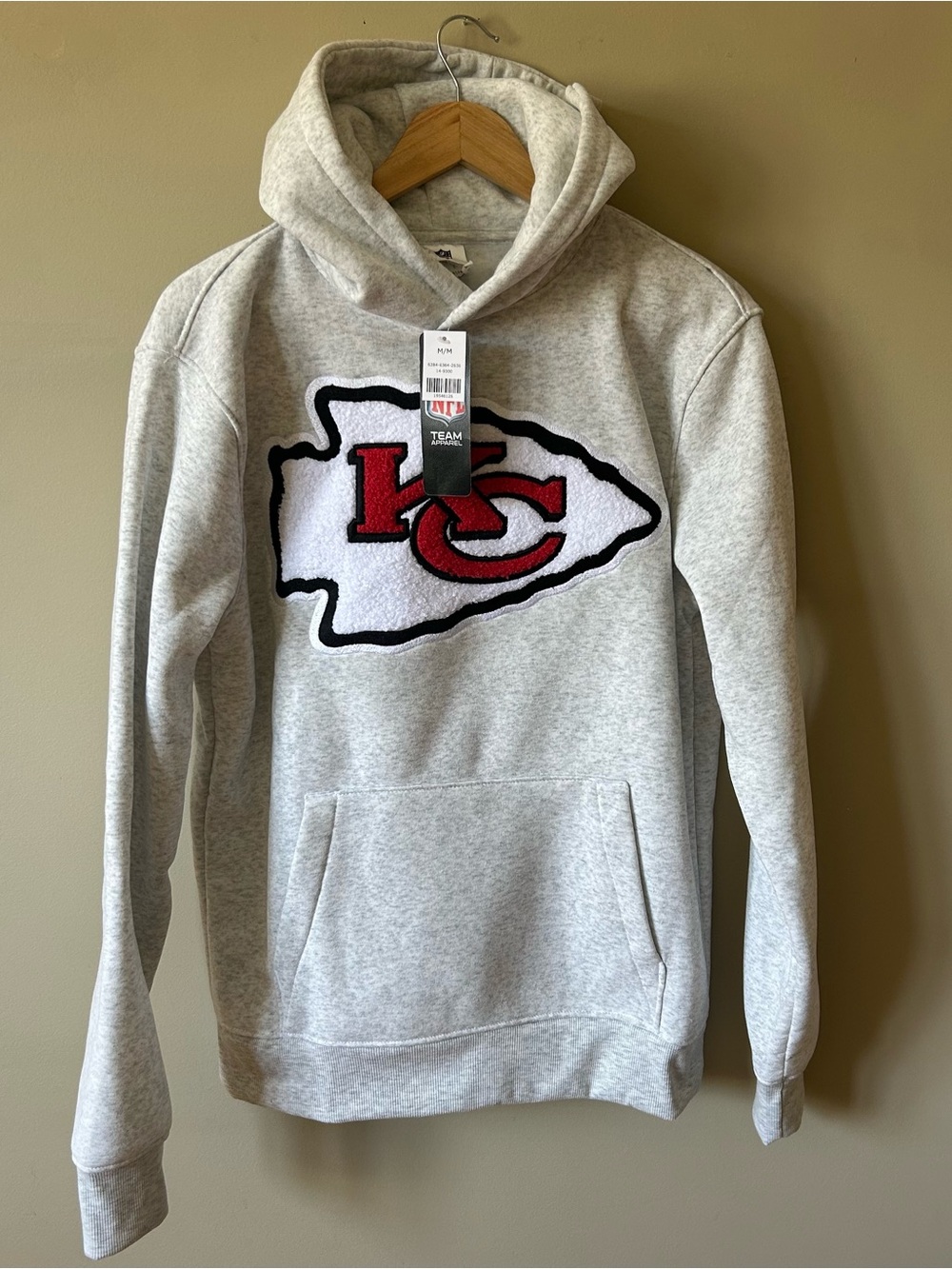 NFL Kansas City Chiefs Hoodie Sweater Gray Mens Medium Brand New